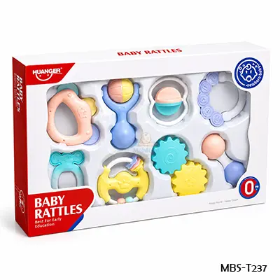 HUANGER Newborn Baby Rattle Set Toy – 8 Pcs Fun Learning & Teething Comfort for Babies