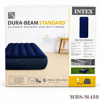 Intex Dura Beam Standard Classic Downy Air Mattress 39"75"10"(Single Bed)