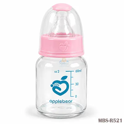Applebear Glass Feeder Milk Bottle – 60ml (Pink)