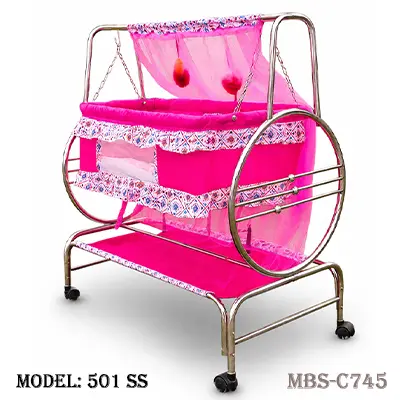 Soft, Safe & Stylish – Perfect Baby Cradle for Your Little Angel Pink - (501 SS)