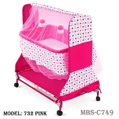 Soft, Safe & Stylish – Perfect Baby Cradle for Your Little Angel Butterfly Pink - (732 MS)