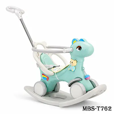 4-in-1 Rocking Horse for Toddlers | Unicorn Ride-On Balance Car & Stroller - Mint Green