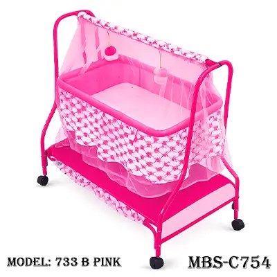 Soft, Safe & Stylish – Perfect Baby Cradle for Your Little Angel Pink Without Net (733 MS)