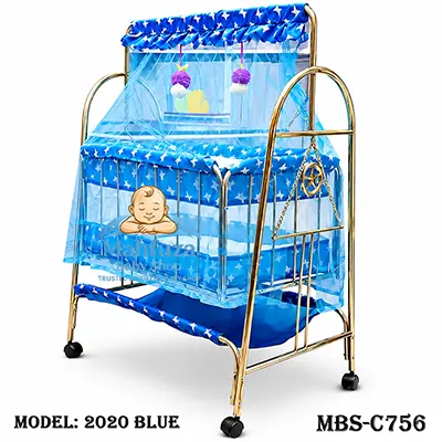 Soft, Safe & Stylish – Perfect Baby Cradle for Your Little Angel Blue (2020 SS)
