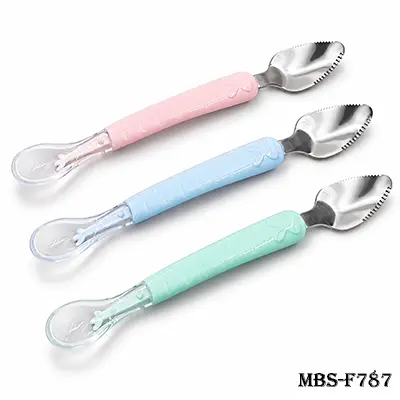 2-in-1 Baby Feeding Spoon & Fruit Scraper Set