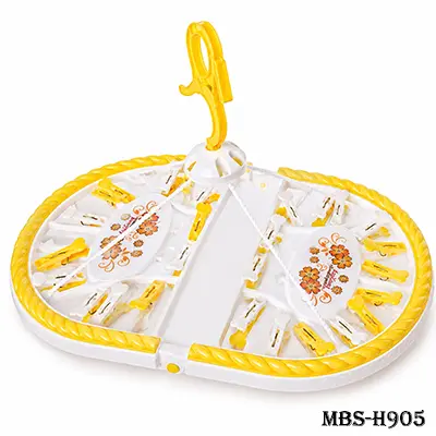 Baby Clothes Drying Folding Hanger 28-Prong – Space-Saving Laundry Hanger Yellow Color