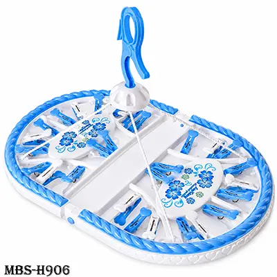 Baby Clothes Drying Folding Hanger 28-Prong – Space-Saving Laundry Hanger Blue Color