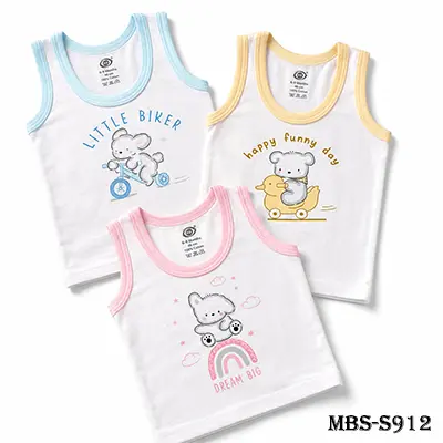Baby Boys Sleeveless Vest Innerwear – Round Neck | Soft & Comfortable | Pack of 3