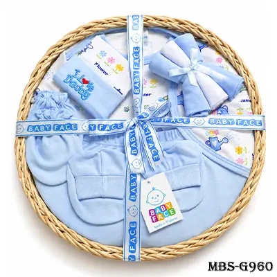Baby Face Newborn Baby Gift Set (9pcs) - Blue Color