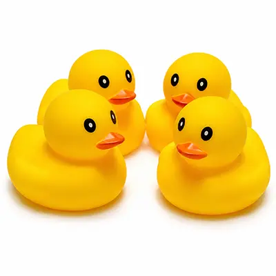 4-Piece Floating Duck Bath Toys – Cute Squeezing Sound Rubber Ducks, Baby Bath Toys for Bathtub, Water Play & Toddlers