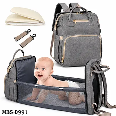Multifunctional Baby Diaper Backpack – Portable Baby Travel Bed, Foldable Crib, Changing Bag & Travel Bassinet for Infants